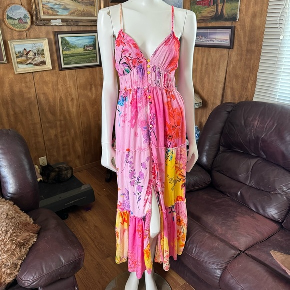Room 34 Boho Bright Summer Maxi Dress - Picture 1 of 8